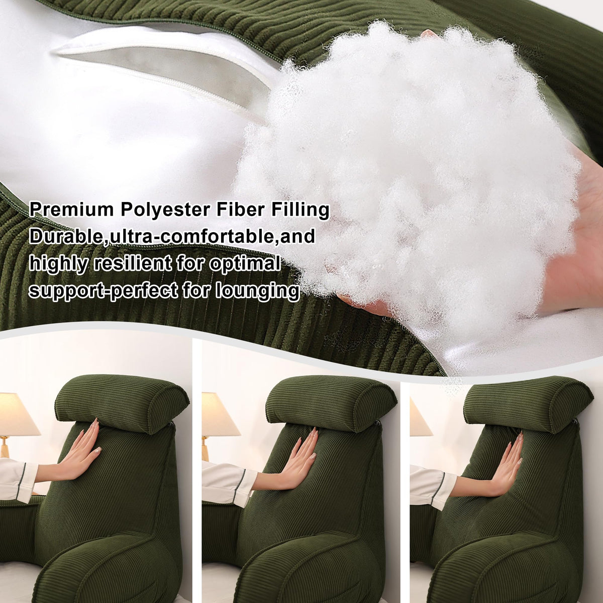 Ailuteie Corduroy Reading Pillow with Arms