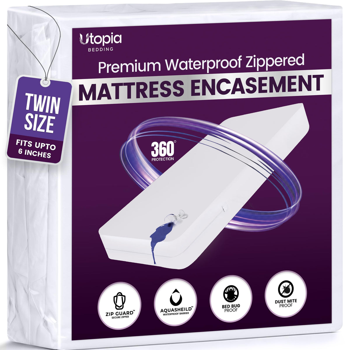 Utopia Bedding Waterproof Mattress Encasement
