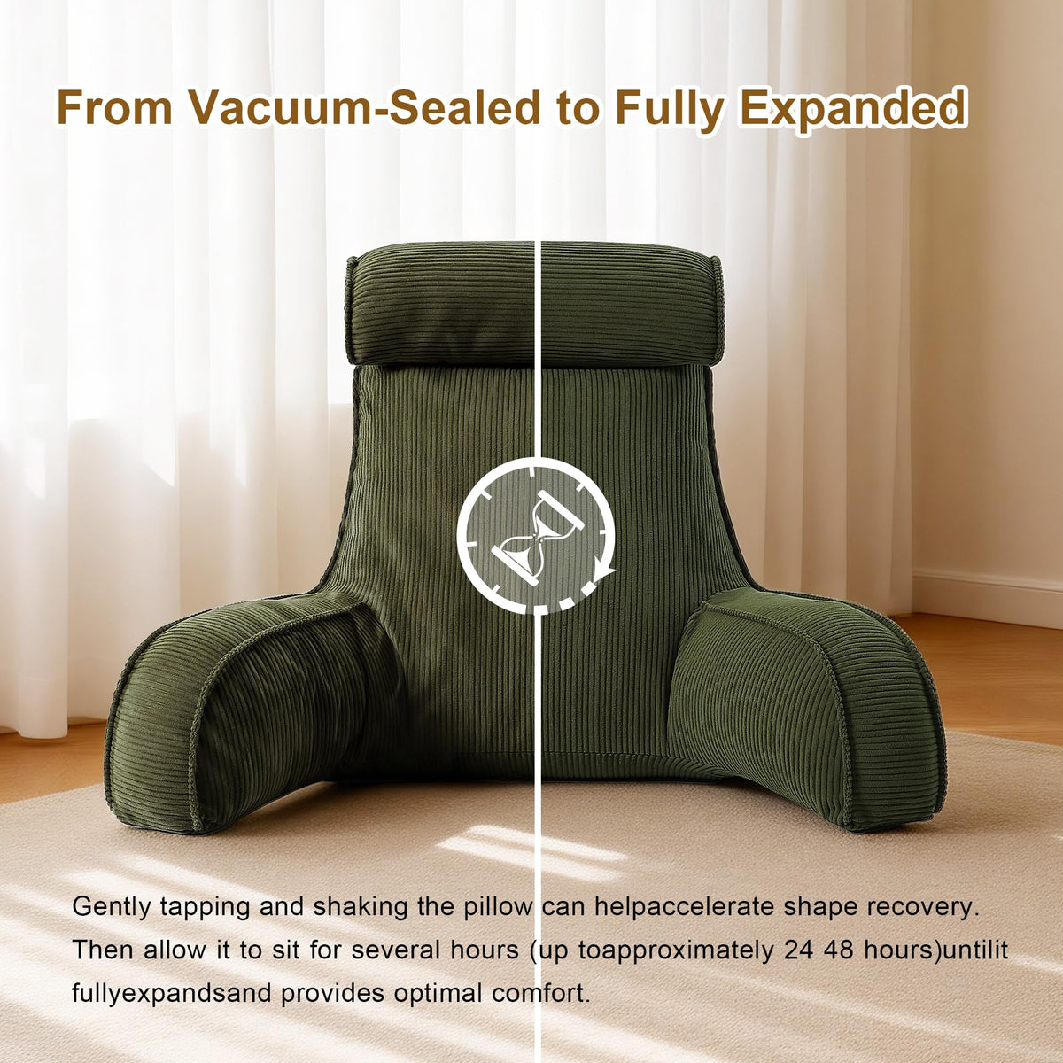 Ailuteie Corduroy Reading Pillow with Arms